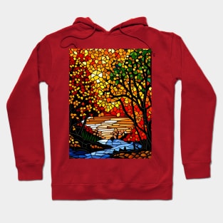 Stained Glass Autumn Foliage Hoodie